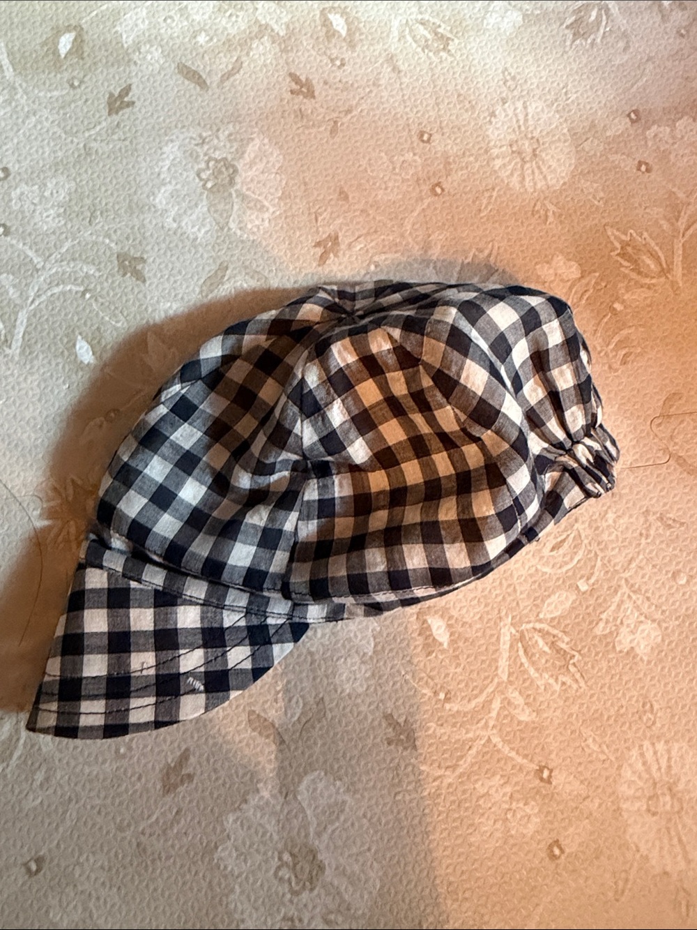 Soor Ploom Black and White Gingham Newsboy Cap Hat